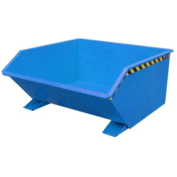Contenedor basculante, pintado, Azul claro